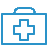 A blue first aid kit icon on a black background in Dothan.