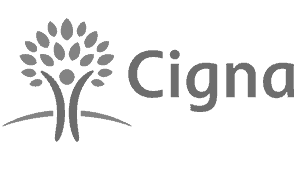 The logo for Cigna on a gray background, representing ENT and Allergy in Dothan.