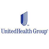 The UnitedHealth Group logo featuring a stylized blue shield above the company name in blue text on a white background.